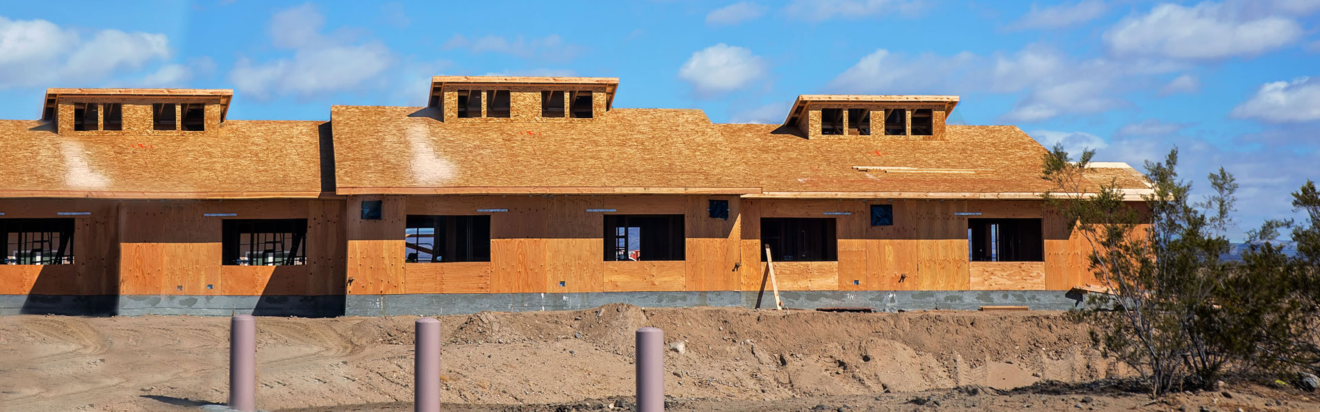 Commercial building being constructed